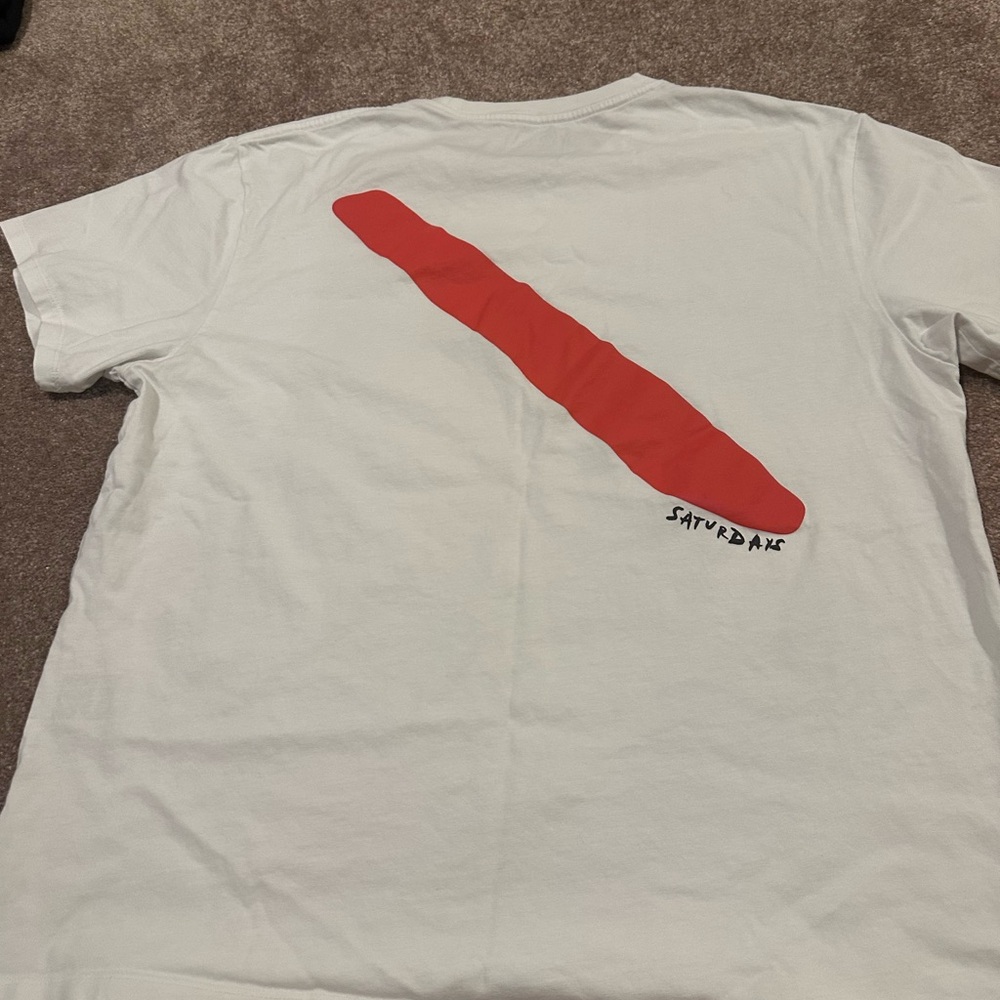 Saturdays New York City NYC Brush Stroke White Short Sleeve Tee